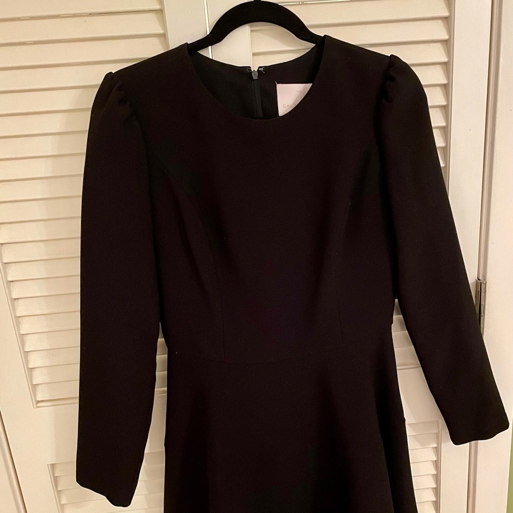 Gal Meets Glam Black Long Sleeve Fit-and-Flare Dress